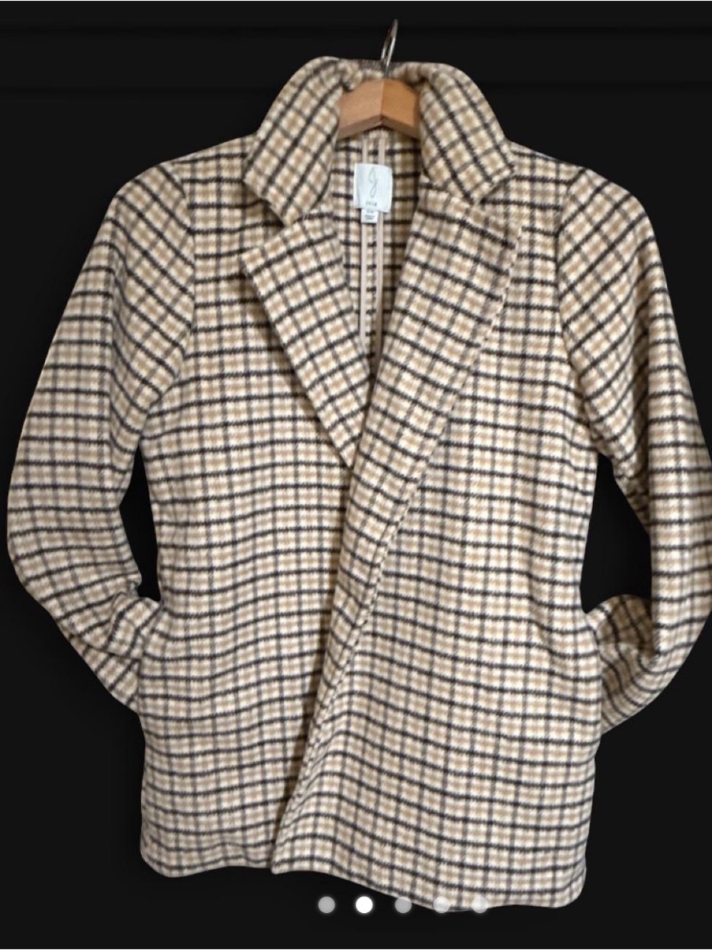 Joie Plaid Wool-Blend Coat – Size Small